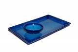 Blue Rectangle Plate and dipping bowl image