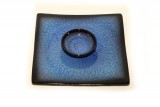 Blue Square Plate With Dipping Bowl image